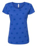 Code V 3629 Women's Star Print Scoop Neck Tee in Royal star