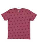 Code V 3929 Star Print Tee in Burgundy star