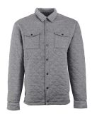 J America 8889 Quilted Jersey Shirt Jac Charcoal Heather