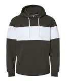 J America 8644 Varsity Fleece Colorblocked Hooded  Black