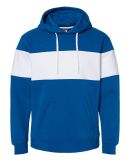 J America 8644 Varsity Fleece Colorblocked Hooded  Royal