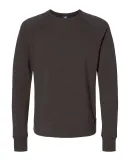 J America 8707 Ripple Fleece Raglan Crewneck Sweat Black