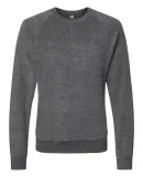 J America 8710 Flip Side Fleece Crewneck Pullover Charcoal Heather