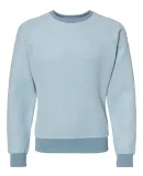 J America 8710 Flip Side Fleece Crewneck Pullover Chambray Heather