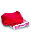 Liberty Bags 8707 Micro Coral Fleece Blanket in Red