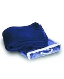 Liberty Bags 8707 Micro Coral Fleece Blanket in Navy
