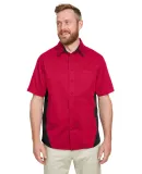Harriton M586T Men's Tall Flash IL Colorblock Shor RED/ BLACK