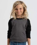 Tultex 245Y - Youth Raglan Tee in Heather charcoal/ black