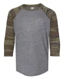 Alternative Apparel K2089 Youth Eco-Jersey Basebal Eco Grey/ Camo