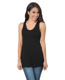 Bayside Apparel 9600 Women's Triblend Racerback Ta in Tri black solid