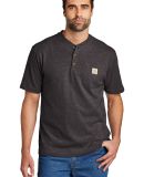 CARHARTT K84 Carhartt   Short Sleeve Henley T-Shir in Carbon heather