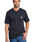 CARHARTT K84 Carhartt   Short Sleeve Henley T-Shir in Navy