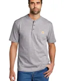 CARHARTT K84 Carhartt   Short Sleeve Henley T-Shir in Heather grey