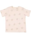 Code V 3029 Toddler Star Print Tee in Natural heather star