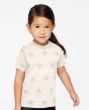 Code V 3029 Toddler Star Print Tee in Natural heather star
