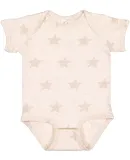 Code V 4329 Infant Star Print Bodysuit in Natural heather star