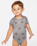 Code V 4329 Infant Star Print Bodysuit in Granite heather star