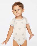 Code V 4329 Infant Star Print Bodysuit in Natural heather star