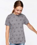 Code V 2229 Youth Star Print Tee in Granite heather star