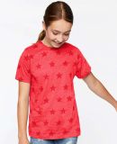 Code V 2229 Youth Star Print Tee in Red star
