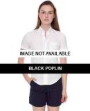 RSACP401S American Apparel Unisex Poplin Short Sle Black Poplin