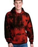 Port & Company PC144 Crystal Tie-Dye Pullover Hood in Black/red