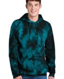 Port & Company PC144 Crystal Tie-Dye Pullover Hood in Black/teal