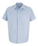 Red Kap CS20LONG    Long Size, Short Sleeve Stripe White/Blue