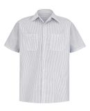 Red Kap CS20LONG    Long Size, Short Sleeve Stripe Grey/White