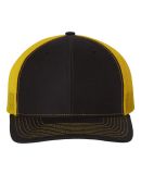 Richardson Hats 112 Adjustable Snapback Trucker Ca in Black/ yellow