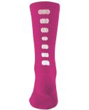 Augusta Sportswear 6091 Colorblocked Crew Socks in Power pink/ white