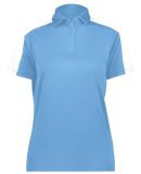 Augusta Sportswear 5029 Women's Two-Tone Vital Pol in Columbia blue/ white