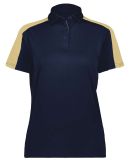 Augusta Sportswear 5029 Women's Two-Tone Vital Pol in Navy/ vegas gold