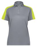 Augusta Sportswear 5029 Women's Two-Tone Vital Pol in Graphite/ lime