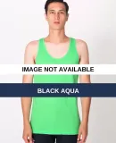 American Apparel BB408 Poly-Cotton Tank BLACK AQUA
