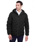 North End NE708 Men's Loft Puffer Jacket BLACK/ CARBON