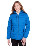 North End NE708W Ladies' Loft Puffer Jacket OLYM BLU/ CRBN