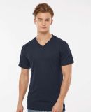 Tultex 0207TC Wholesale Blended V Neck Plain T Shi in Navy