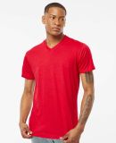 Tultex 0207TC Wholesale Blended V Neck Plain T Shi in Red