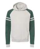 Jerzees 97CR Nublend® Varsity Colorblocked Raglan Oatmeal Heather/ Forest Green Heather