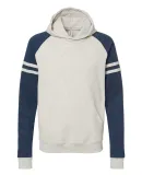 Jerzees 97CR Nublend® Varsity Colorblocked Raglan Oatmeal Heather/ Indigo Heather