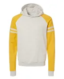 Jerzees 97CR Nublend® Varsity Colorblocked Raglan Oatmeal Heather/ Mustard Heather