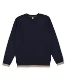 LA T 6789 Adult Statement Fleece Crew Sweatshirt NAVY/ TITANIUM