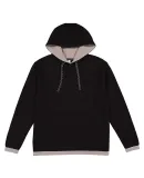 LA T 6996 Adult Statement Fleece Pullover Hoodie BLACK/ TITANIUM