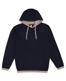 LA T 6996 Adult Statement Fleece Pullover Hoodie NAVY/ TITANIUM