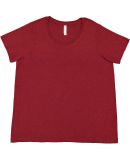 LA T 3816 Ladies' Curvy Fine Jersey T-Shirt in Cardinal blackout