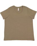 LA T 3816 Ladies' Curvy Fine Jersey T-Shirt in Vnt military grn