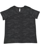 LA T 3816 Ladies' Curvy Fine Jersey T-Shirt in Storm camo