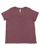 LA T 3816 Ladies' Curvy Fine Jersey T-Shirt in Sangria blackout