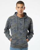 LA T 6926 Adult Pullover Fleece Hoodie in Vintage camo